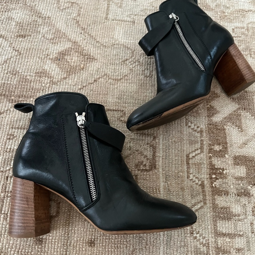 Chloe Ankle Boots with Wooden Heel